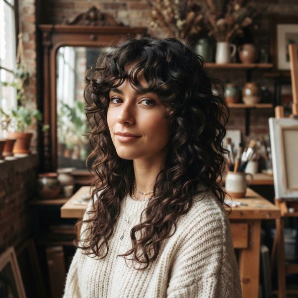 Curly Wolf Cut