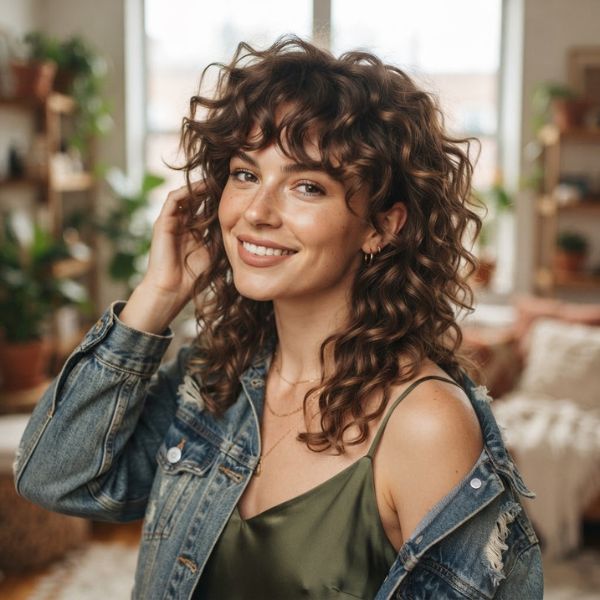 Wolf Cut For Women for Curly Hair